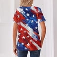 thumbnail image 5 of Women's 250th Anniversary USA Shirt V-Neck Button Patriotic Star Print Short Sleeve T-Shirts Independence Day Top, 5 of 5