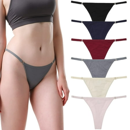 

Aijolen Womens Cotton G-String Thong T-back Tangas Low Rise Underwear with Rhinestone Multipack Multicolor