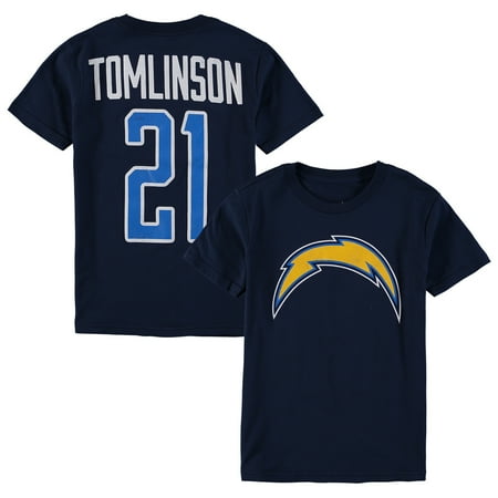 LaDainian Tomlinson San Diego Chargers Youth Retired Player Distressed Current Logo Name & Number T-Shirt - Navy