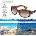 thumbnail image 6 of FEISEDY Vintage Square Polarized Sunglasses for Women Men Havana Thick Wrap Frame B2703, 6 of 14