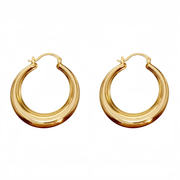 Hoop Earrings for Women,14K Gold Plated, Sterling Silver Post, Hypoallergenic Jewelry