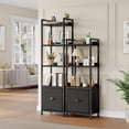 thumbnail image 4 of Simenmax 4-Tier Bookshelf, Floor Standing Storage Rack with Fabric Drawer, Space-Saving Bookcase for Bedroom Living Room Home Office,Black, 4 of 8