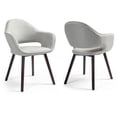thumbnail image 3 of Set of 2 Ave Iron Frame Brown Faux Leather Dining Chair with Stitching, 3 of 8
