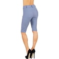 thumbnail image 2 of Women's Jean Looking Bermuda Shorts Jeggings Cotton Blend Short Length Pull Up, 2 of 5