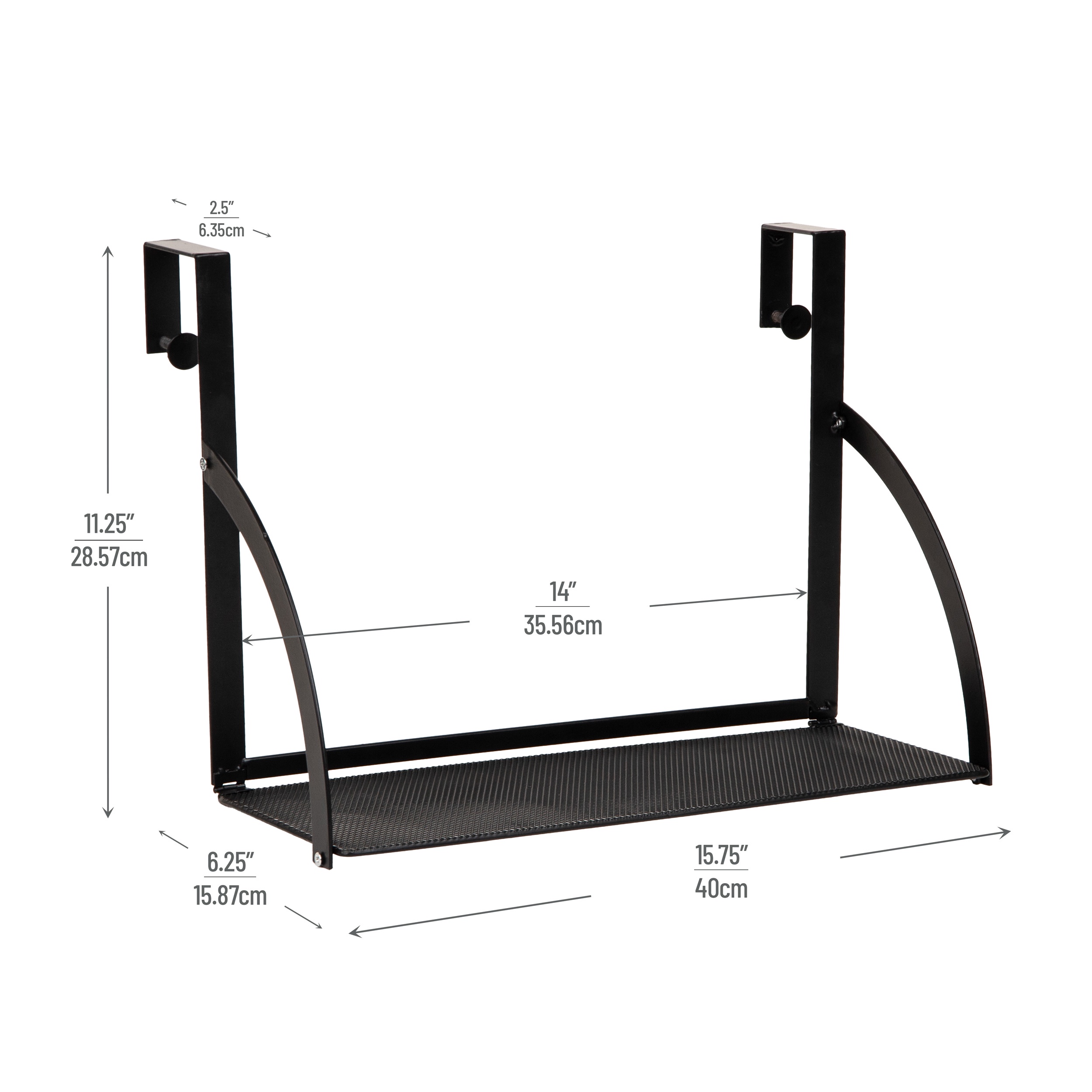 Mind Reader Hanging Cubicle Shelf Organizer, Cubicle Shelf for Office Supplies, Plants, and Decor, Easy to Install, Metal, Black