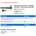 thumbnail image 2 of Right Outer Tie Rod End - Compatible with 2000 - 2005 Ford Excursion RWD 2001 2002 2003 2004, 2 of 2