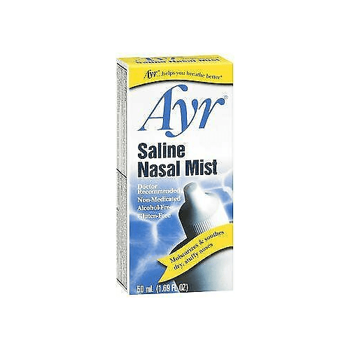 Ayr Saline Nasal Mist Non-Medicated Alcohol & Gluten Free 50 ml, 4-Pack