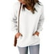 thumbnail image 2 of Sudadera holgada de manga larga con cuello en V de Color sólido clásico para mujer con blusa de bolsillo Pompotops  FGAJ15005, 2 of 9