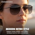 thumbnail image 5 of Grinderpunch Women’s Square Aviator Sunglasses Polarized UV400 Gradient Lens Lightweight Fashion Driving Outdoor - Gunmetal / Gunmetal Gradient, 5 of 7