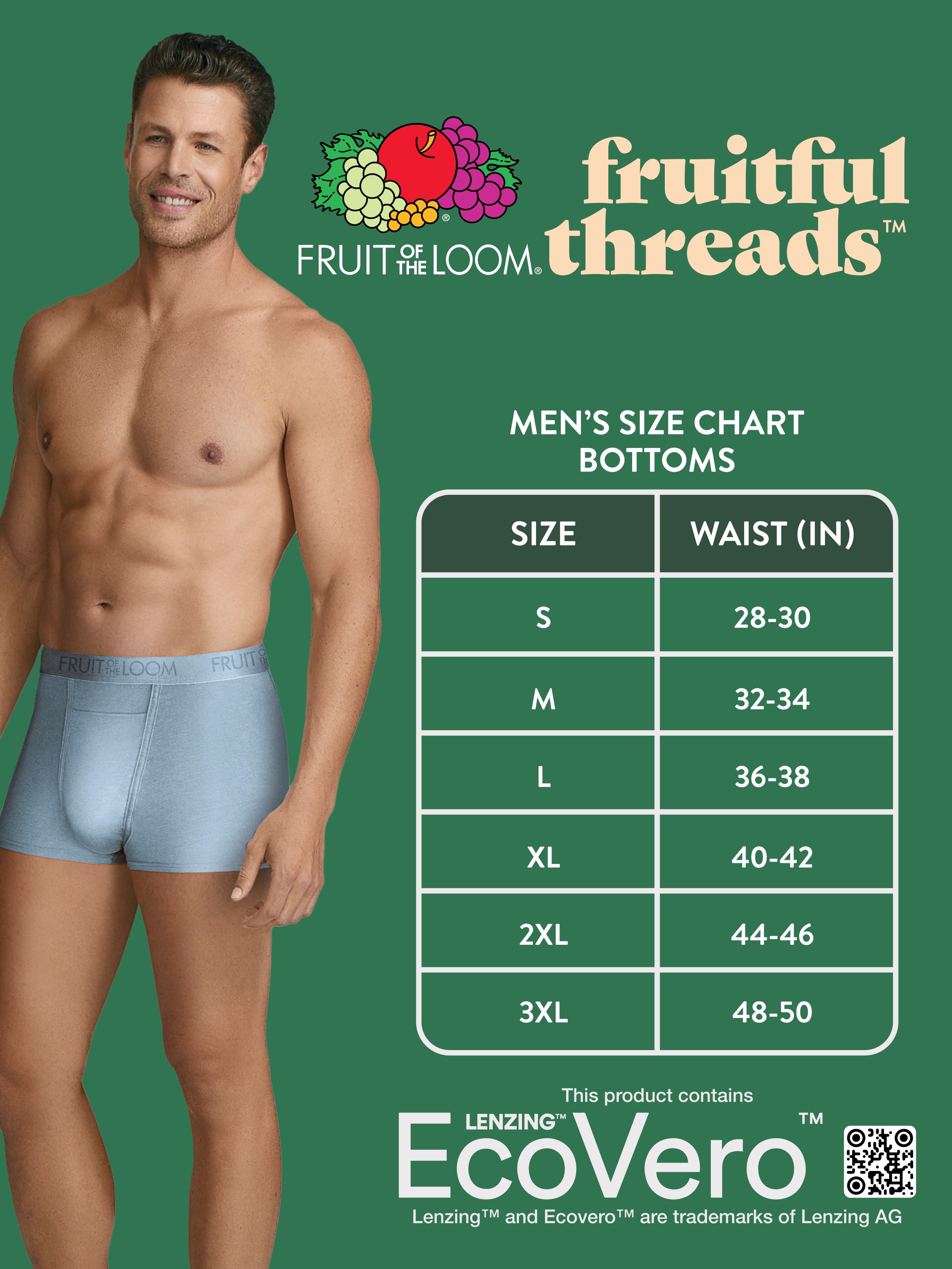 Fruit of the Loom Men's Fruitful Threads Trunk Boxer Briefs, 3 Pack ...