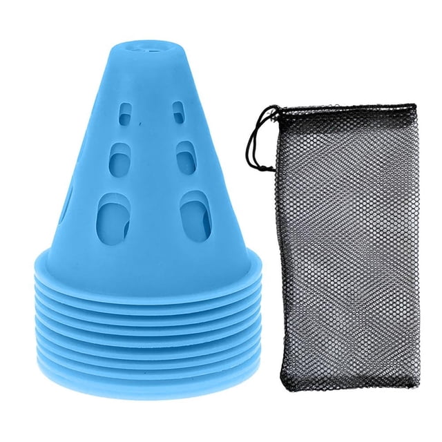 10 PCS Soccer Training Cones - Windproof, Portable & Stable for Outdoor Sports Skills Development