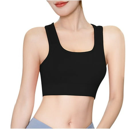

Hinvhai Women s Sports Underwear Women s Anti-shock Bra Fitness Running Mesh Breathable Europe and the United States Wear Beautiful Back Yoga Vest On Clearance Black 12(XXL)