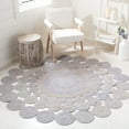 thumbnail image 2 of SAFAVIEH Cape Cod Damjana Abstract Dots Polyester Area Rug, Blue/Yellow, 5' x 5' Round, 2 of 7