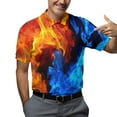 thumbnail image 5 of Flame Golf Shirts For Men Flame Shirt Mens Polo Shirts Short Sleeve Fire Shirt Button Up Shirt Men Golf Polo Shirts For Men, 5 of 7