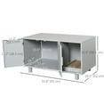 thumbnail image 3 of PawHut Cat Litter Box Enclosure, Hidden Litter Box Furniture, Cat House End Table Washroom with Scratching Pad, for Indoor Cats Kittens, Grey, 3 of 10