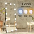 thumbnail image 3 of Hollywood Led Vanity Lights Strip Kit With 10 Dimmable Light Bulbs For Full Body Length Makeup Mirror, Wall Mirror, Plug In Vanity Mirror Lights With Power Supply, 3 Color Modes, Mirror Not Included, 3 of 10