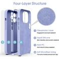 thumbnail image 6 of Liquid Silicone Case for iPhone 13 Pro Max, [Camera Protection] [Anti Fingerprint] [Wireless Charging] 4 Layer Phone Case Protective Cover, Built-in Microfiber Case Cover, 6.7", Purple, 6 of 8