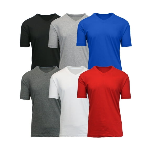 Men's 6-Pack Short Sleeve V-Neck Modern Fit Classic Tees (S-3XL)