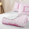 thumbnail image 4 of Manfei Initial Letter D Design Twin Quilt Set,Abstract Line Art Twin Coverlet Set,3-Piece,1 Bedspread and 1 Pillowcase, 4 of 7