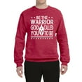 thumbnail image 2 of Wild Bobby Be The Warrior God Called You To Be Inspirational/Christian Unisex Crewneck Graphic Sweatshirt, Vintage Heather Red, 3X-Large, 2 of 5
