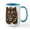 White/Blue Inside, variant on CafePress - Sunflower Tiger Mugs - 15 oz Ceramic Large White Novelty Mug
