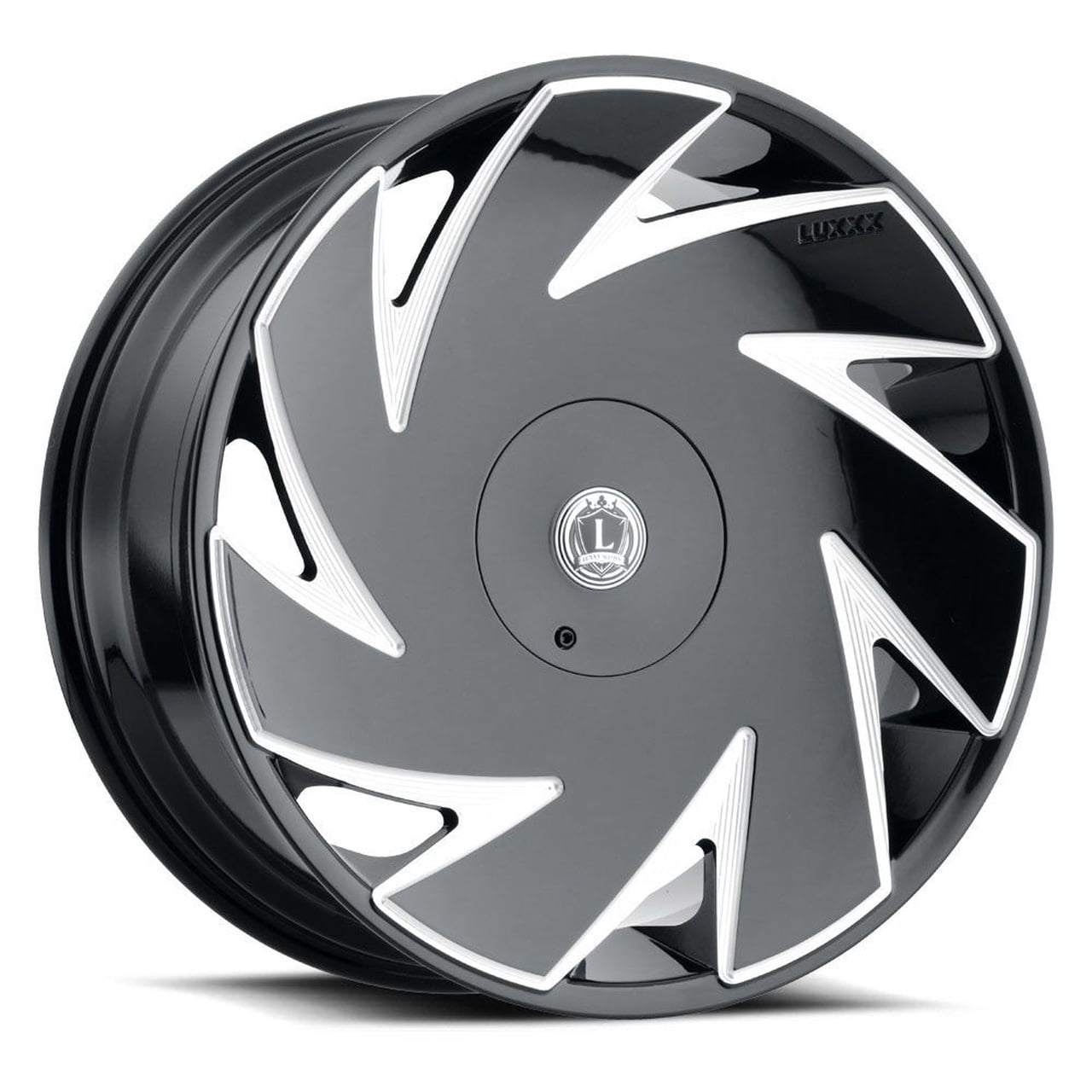 LUXXX ALLOYS 21 26X9.5 5X115/5X127 18ET 73.1CB GLOSS BLACK MILLED