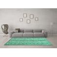 thumbnail image 3 of Ahgly Company Indoor Round Southwestern Turquoise Blue Country Area Rugs, 8' Round, 3 of 4