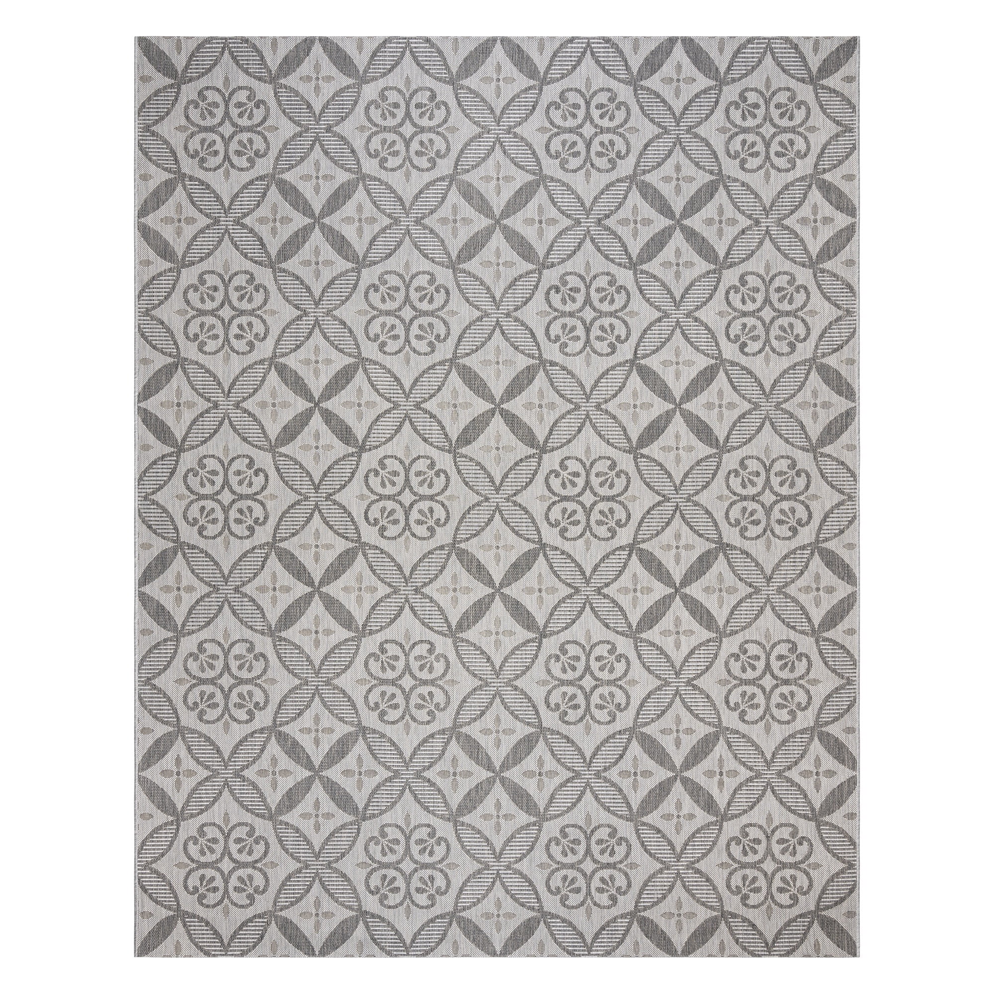 Gertmenian Paseo Niala Transitional Floral Ash/Steel Indoor Area Rug, 6x9