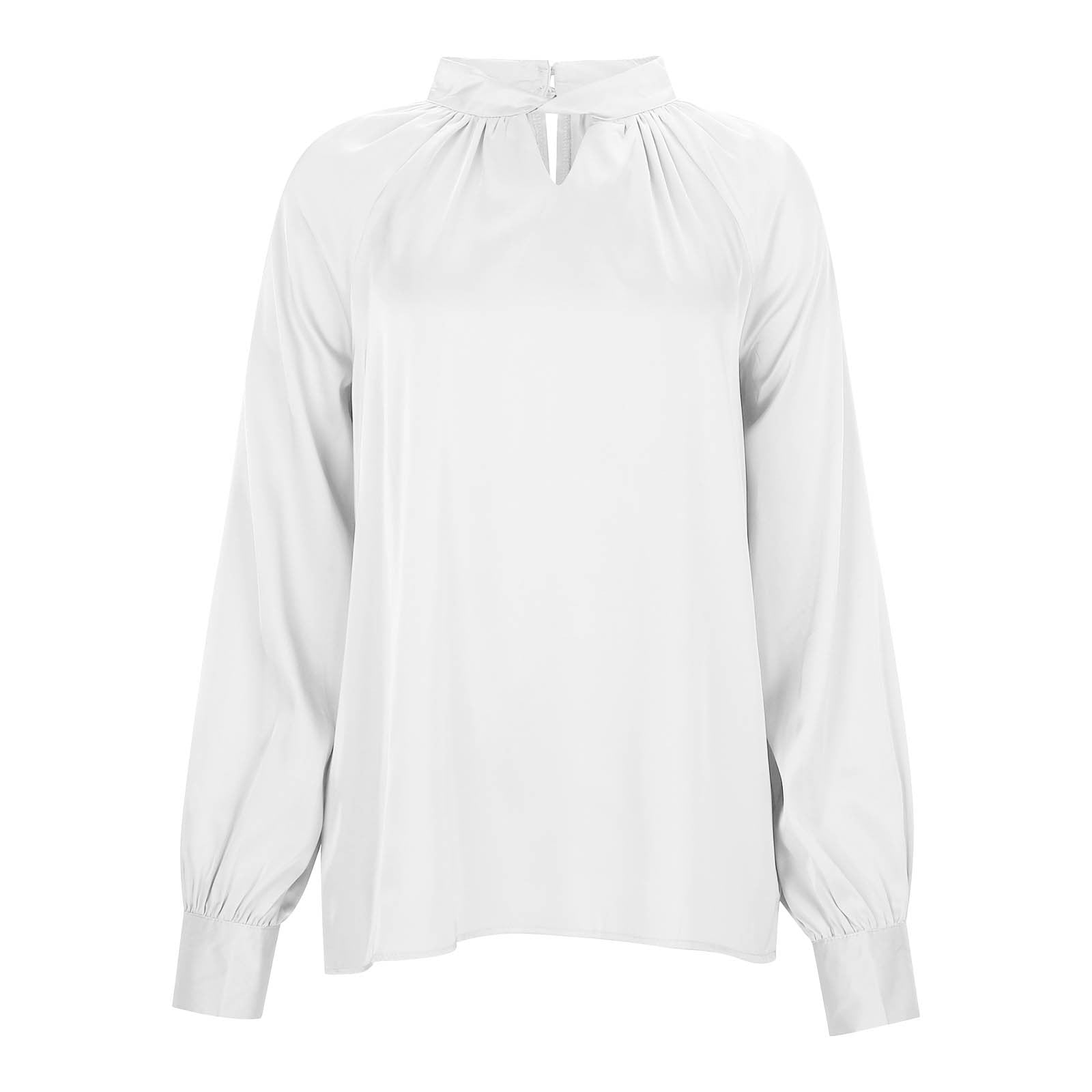 TSADFHJI Womens Workout Tops Crop Women's Satin Blouse Puff Long