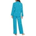thumbnail image 3 of SCRAWLGOD Galaxy Women's Pjs Long Sleeve Pajama Sets for Women 2 Piece Button Up Size 2XL V Neck Fall Pajamas Soft Pj Lounge Sets for Woman with Pockets, 3 of 7