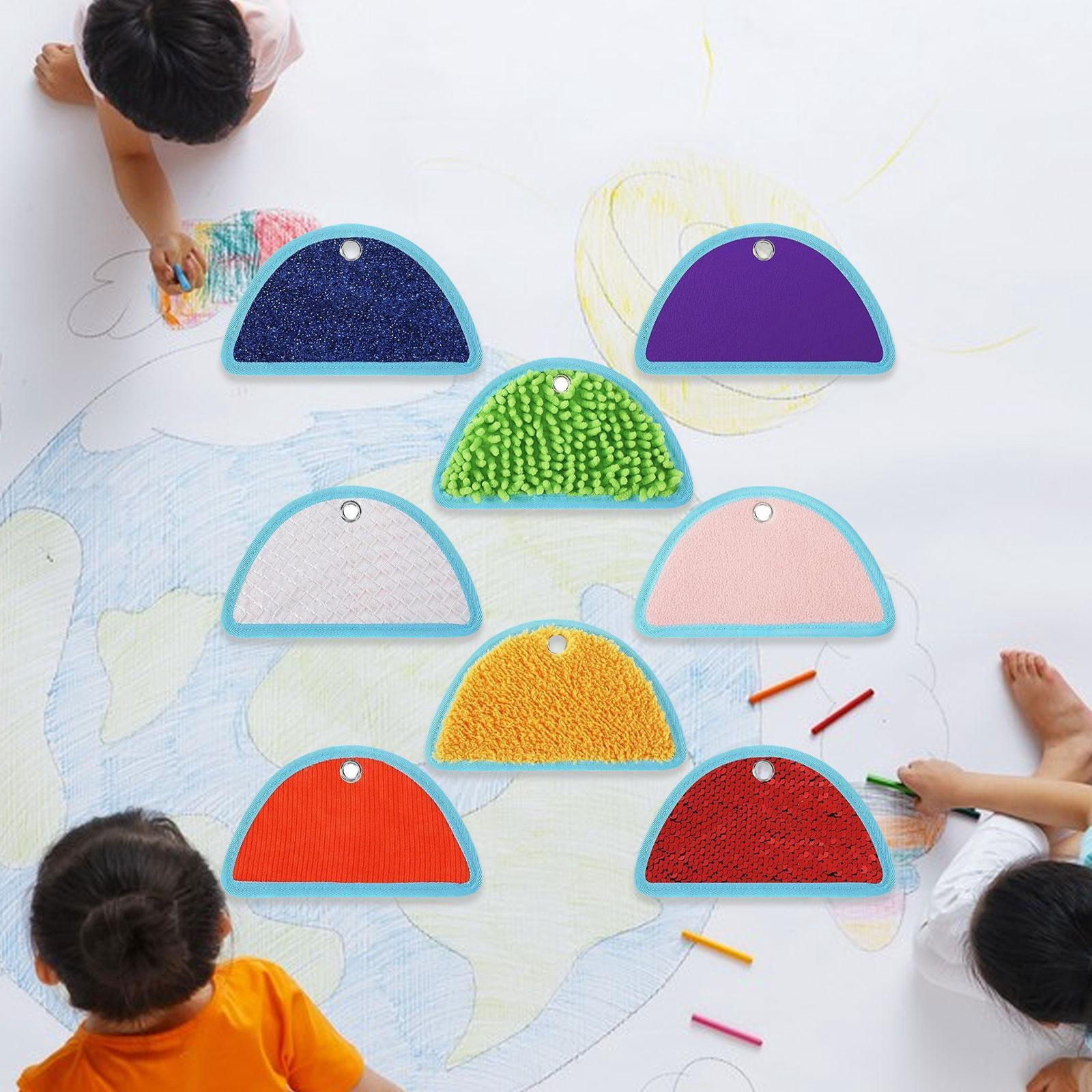 JWQFBC 8 Pieces Textured Floor Mats Learning Activity Game Play Tactile Sensory Rug for