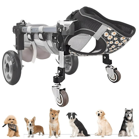 LAMIRO Adjustable Dog Wheelchair for Small, Medium, and Large Pets with Leg Support, Mobility Cart for Canine Injuries, Paralysis and Rehabilitation, Front and Rear Wheels