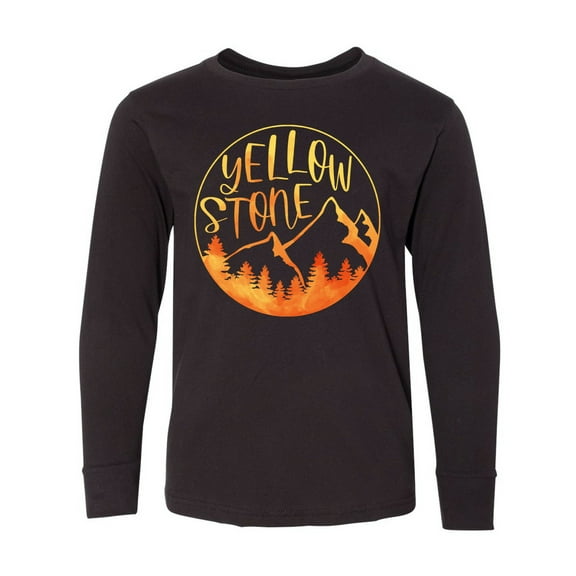 Inktastic Yellowstone National Park Mountains Long Sleeve Youth T-Shirt