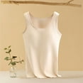 thumbnail image 5 of WREESH Womens Slim Tank Tops Winter Velvet Thermal Inner Wear With Chest Pad Integrated Velvet Thickening Bottoming Large Size New Underwear Khaki, 5 of 8