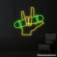 thumbnail image 3 of Glowneon Skate Boarding Neon Sign, I Love You Symbol Sign, Skate Boarding Sign, Skate Club Decor, 3 of 5