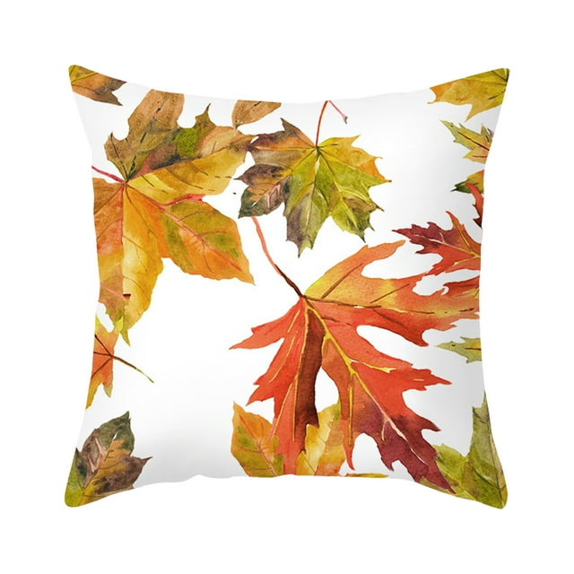 Dsscvnef Pumpkin Set Autumn Home Atmosphere Decorative Pillow Linen Printed Maple Leaf Pillow