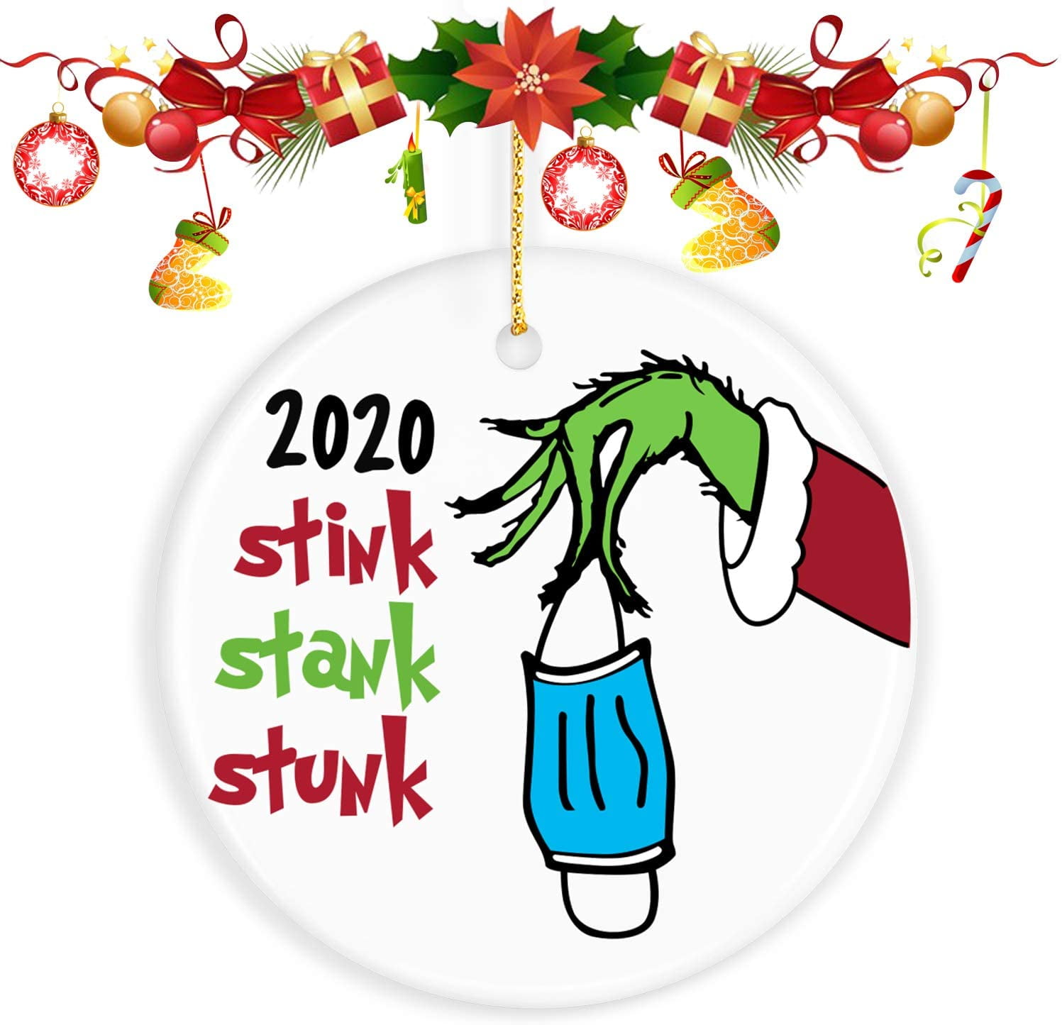 2020 Grinch Hand Christmas Ornament Stink Stank Stunk Keepsake Gift #5 USA 