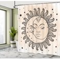 thumbnail image 5 of Ambesonne Sketch Shower Curtain, Sun and Moon, 69"Wx70"L, Charcoal Grey Tan, 5 of 5