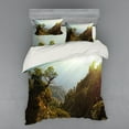 thumbnail image 1 of Ambesonne Landscape Bedding Set 4 Pcs, Nepal Forest Majestic, Queen, Green Pale Yellow, 1 of 3