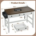 thumbnail image 2 of Romorgniz 40"Small Desk Rustic Farmhouse Computer Desk with Drawers & Side Storage  Writing Table with Power Outlets&USB for Home Office,Bedroom,Vanity, 2 of 9