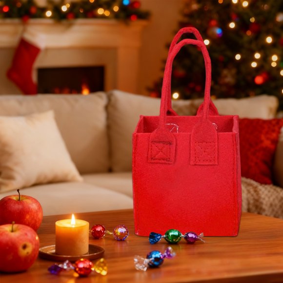 Velvet Christmas Gift Bag, Drawstring Gift Pouch for Christmas Eve Packaging and Party Favor, Reusable Holiday Bag for Candy, Presents and Seasonal Decorations