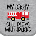 thumbnail image 4 of Inktastic Firefighter Daddy Plays with Trucks Boys or Girls Baby Bib, 4 of 4