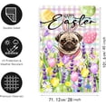 thumbnail image 2 of Happy Easter Pug Garden Flag 28x40 Double Sided Bunny Ear Dog Flags Buffalo Plaid Rabbit Eggs Yard Flag for Outside Large Floral Spring House Flags, 2 of 6