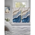 thumbnail image 4 of Tier Curtains 45 Inches Long, Blue Ombre Window Treatment Curtain Drapes, Modern Wave Abstract Art Small Curtain Drapes for Bathroom Laundry Room, 27.5"x45", 2 Panels, 4 of 7