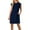 Dark Blue, variant on Under $15 Steals!Summer Fashion Plus Size Dresses for Women 2025 Elegant Classy Solid Color Short-sleeved V-neck Casual