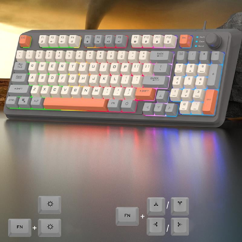 Mechanical Keyboard Hot Swappable Gaming Keyboards Corded Keyboard 94 Keys Keyboards for Computer Laptop