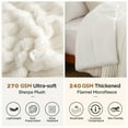 thumbnail image 7 of 3 Pieces Fluffy Comforter Set - Super Soft Faux Fur Comforter, Winter Warm Sherpa Fleece Bedding Set, Plush Fuzzy Bed Set, 3pcs, 1 Shaggy Comforter With 2 Pillowcases, Creamy White King, 7 of 7