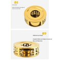 thumbnail image 3 of 2 calentadores de tetera de acero inoxidable cepillado con soporte dorado, 3 of 7