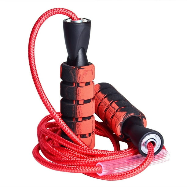 Corde à Sauter Sans Fil Lestée – Poignée Antidérapante, Rotule 360°, Portable, Pour Cardio à La Maison Ou En Extérieur
