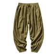 thumbnail image 3 of YUELONGHU Adult Men Casual Pants Mens Pants Retro Corduroy Haren Pants Men's Autumn and Winter Loose Casual Bunches Of Nine Quarter Pants Plus Size Trend, 3 of 9
